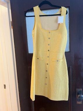 Sandro Yellow Tweed Dress NWT Size 36